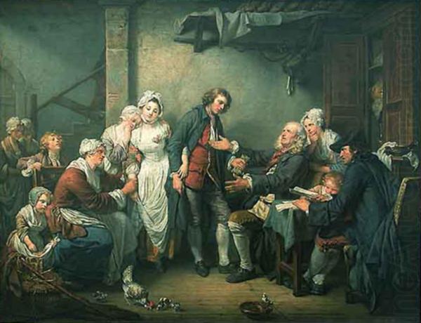 Jean Baptiste Greuze l accordee de village oil painting picture